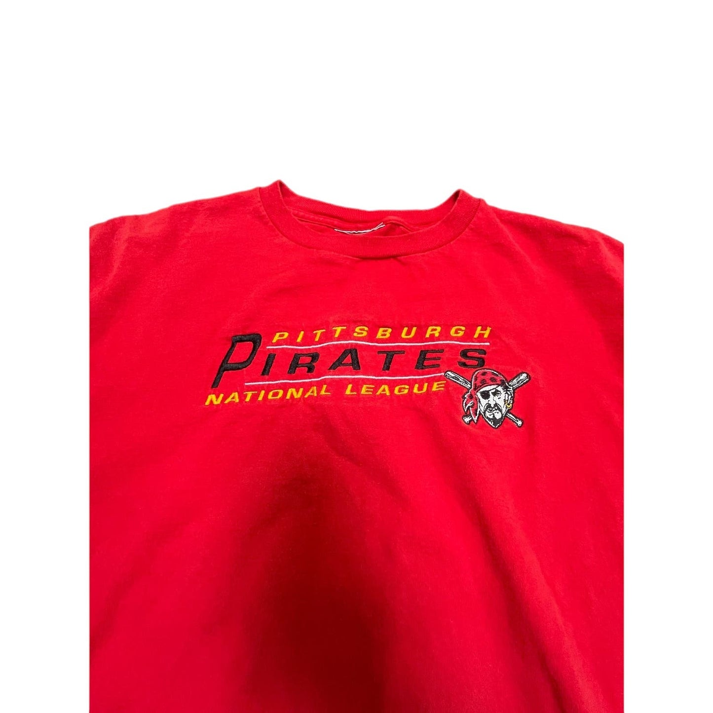 90s Pittsburgh Pirates Embroidered Red T-Shirt MLB Sz XL Unisex