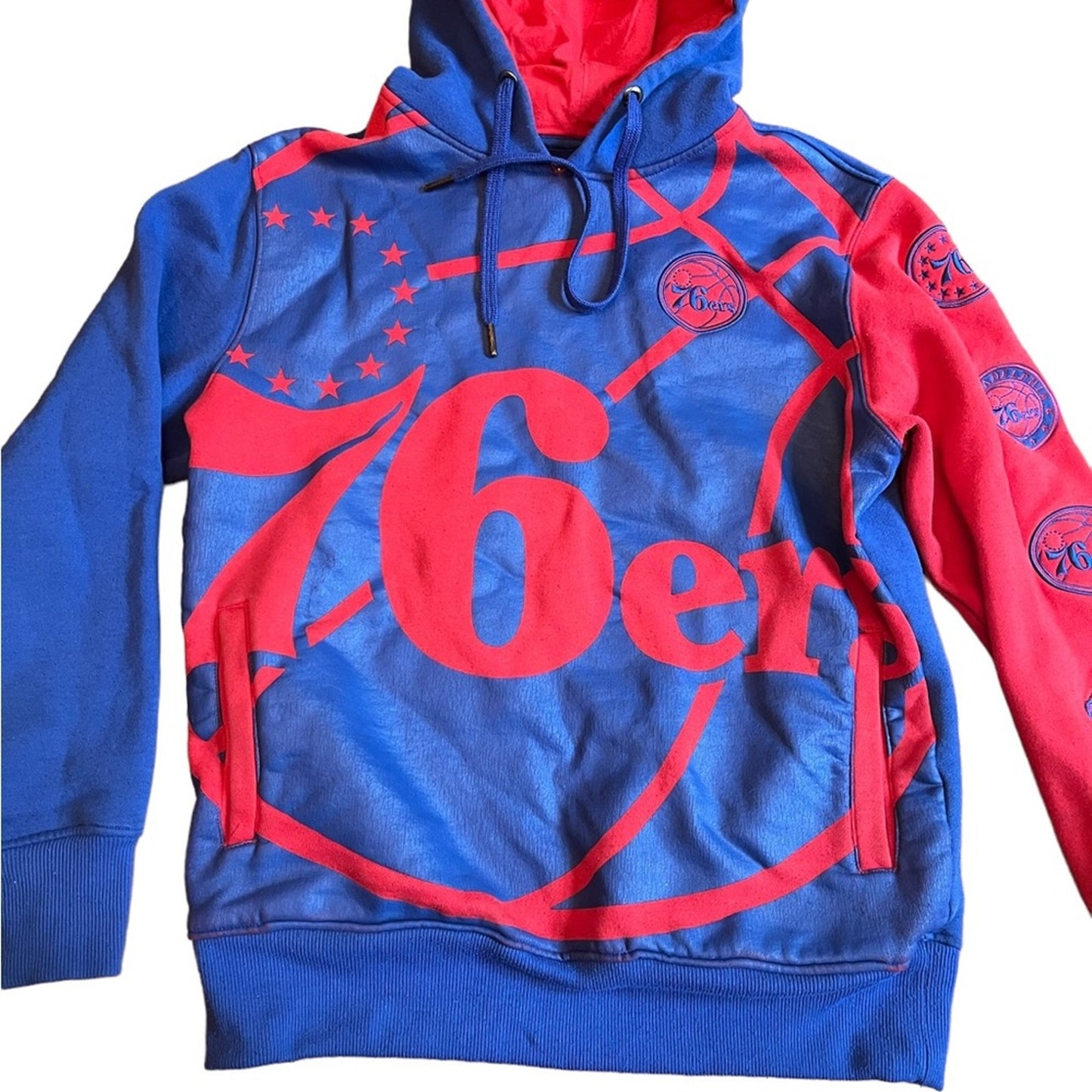 Y2K Philadelphia 76ers NBA pullover hoodie sweatshirt size small