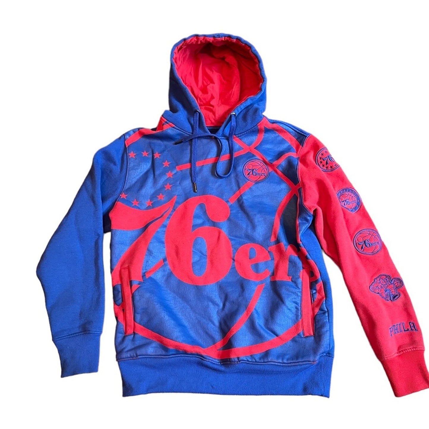 Y2K Philadelphia 76ers NBA pullover hoodie sweatshirt size small