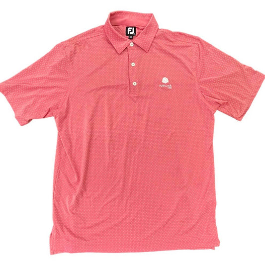 Y2K FJ Footjoy Pink/Salmon Polo Shirt Golf Preppy Size Large