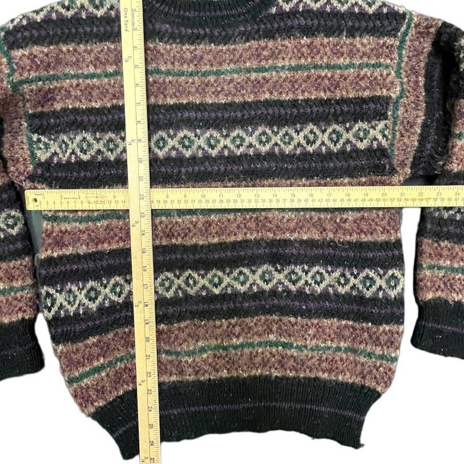 Vintage Tricots St. Raphael Asymmetric Pattern Sweater Sz Large