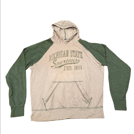 Distressed Michigan State Spartans pullover lightweight hoodie #90s #NCAA Sz L