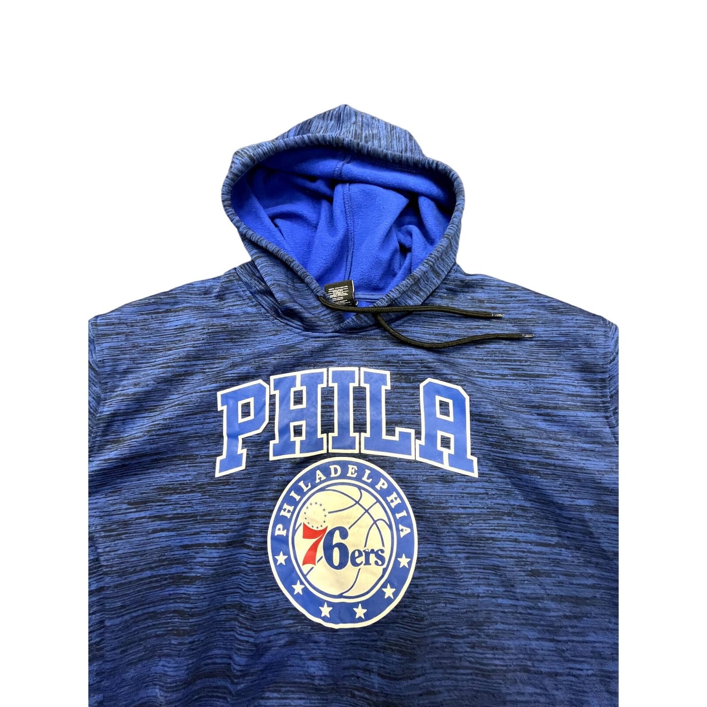 NBA Y2K Philadelphia 76ers Blue Camo Style Hoodie Sweatshirt Sz 2XL