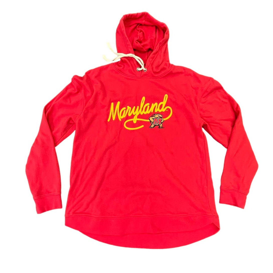 Y2K University Maryland Champion Pullover Sweatshirt Hoodie Sweater Sz M