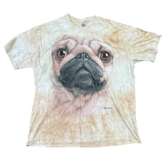 The Mountain 2011 PUG Dog Themed Tie Dye T-Shirt XL