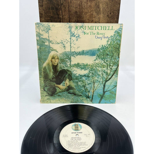 JONI MITCHELL ( FOR THE ROSES ) ORIG 1972 tri fold COVER vinyl LP VG