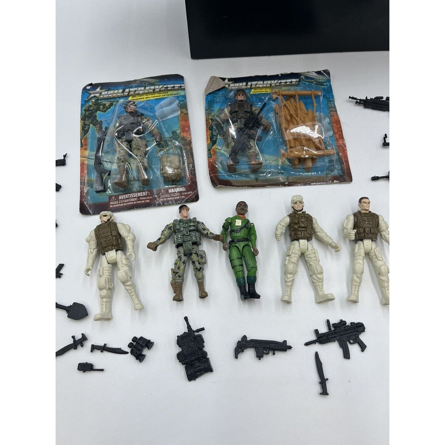 LOT OF Vintage Chap Mei 4" Soldiers Action Figures, Weapons, Vehicle & More
