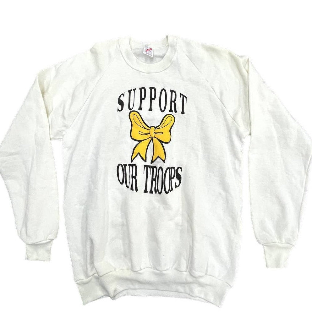 90s VTG U.S.A Military Support Our Troops Sweatshirt Sz Medium