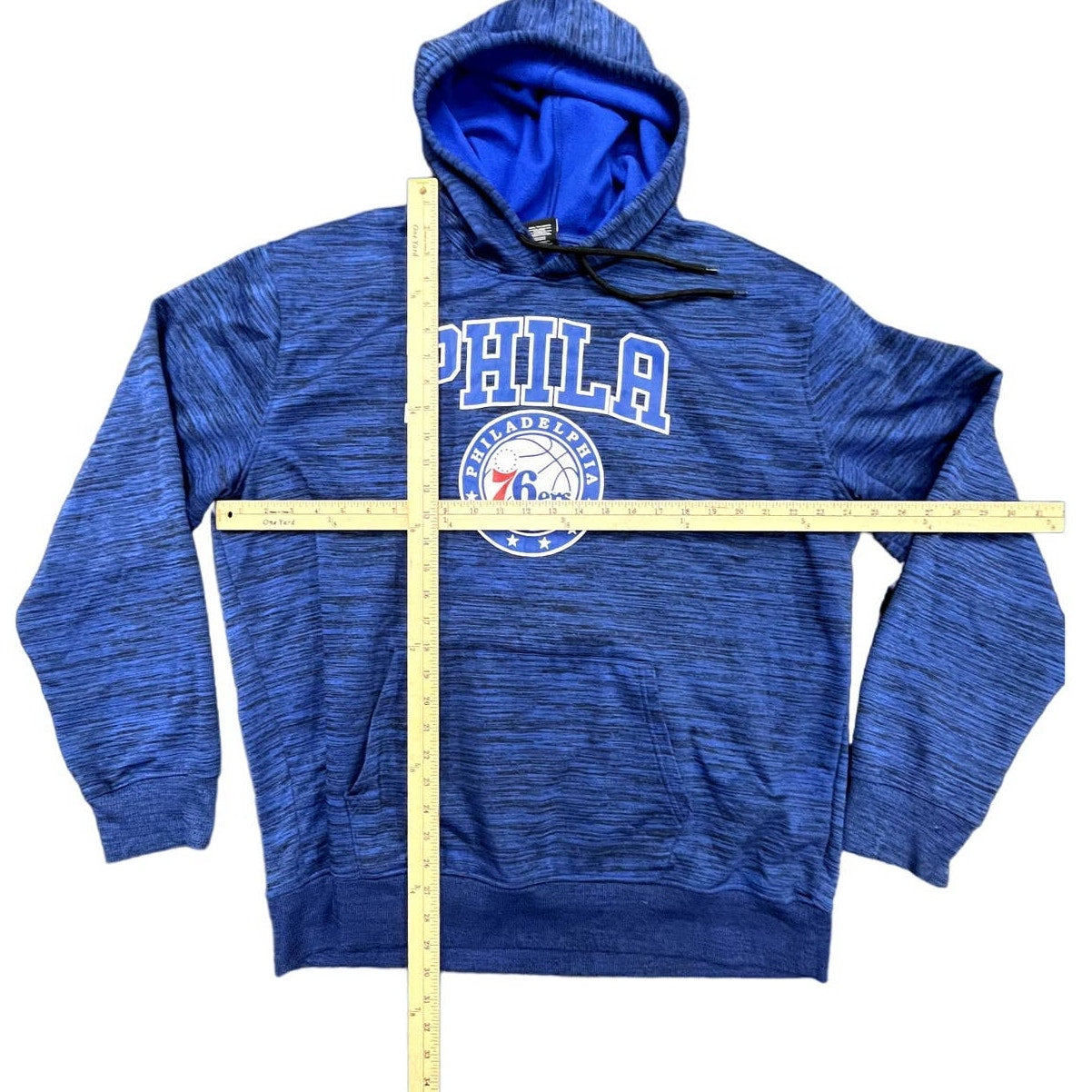 NBA Y2K Philadelphia 76ers Blue Camo Style Hoodie Sweatshirt Sz 2XL