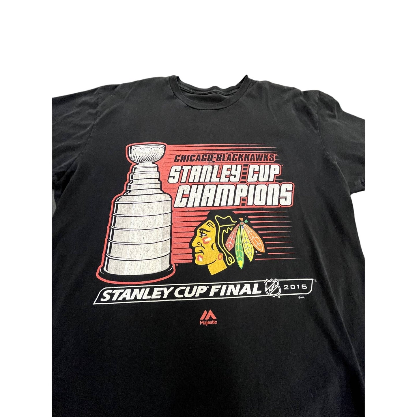 2015 Chicago Blackhawks NHL Majestic Stanley Cup Finals T-Shirt M