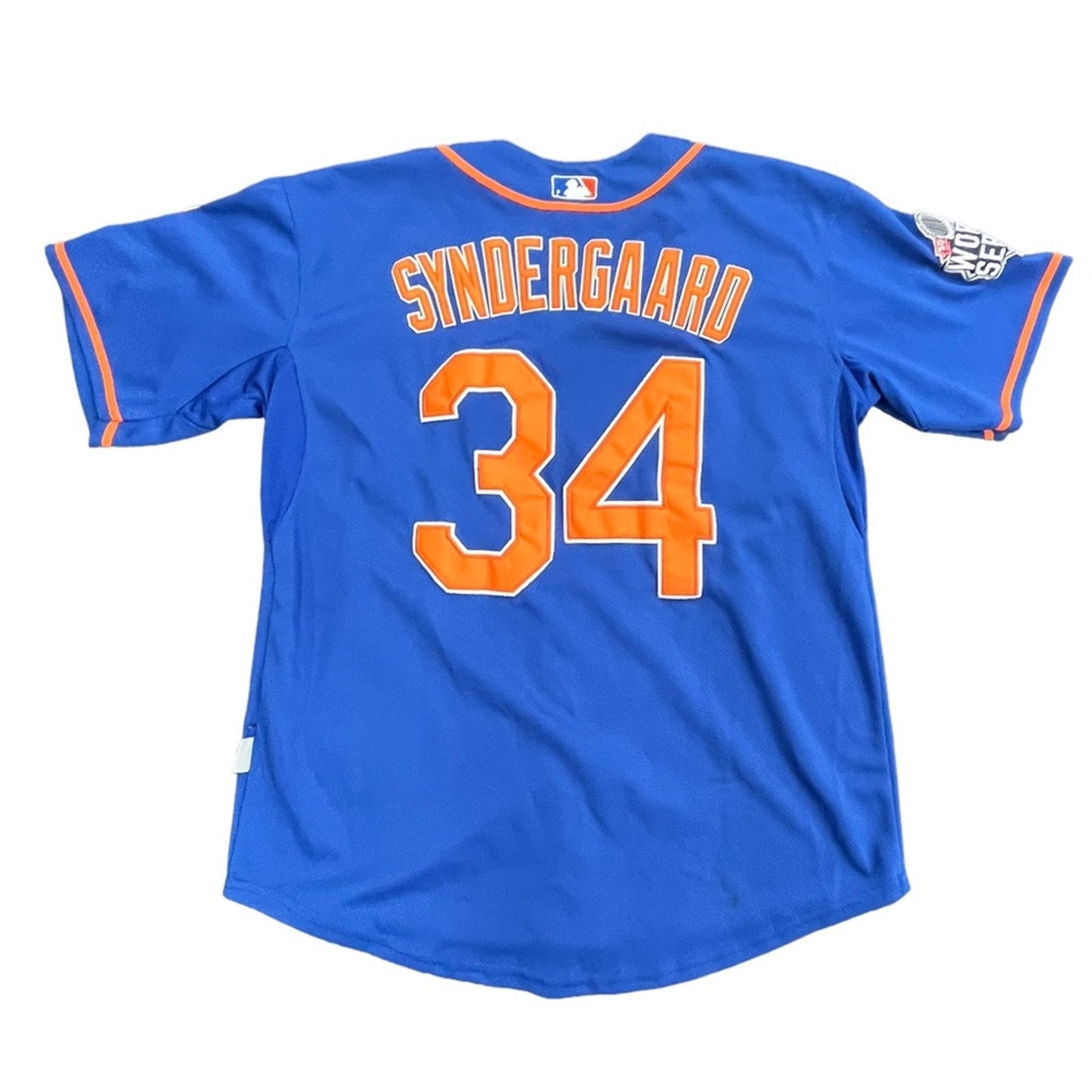 New York Mets MLB Noah Syndergaard World Series Blue Jersey Size 44 Large