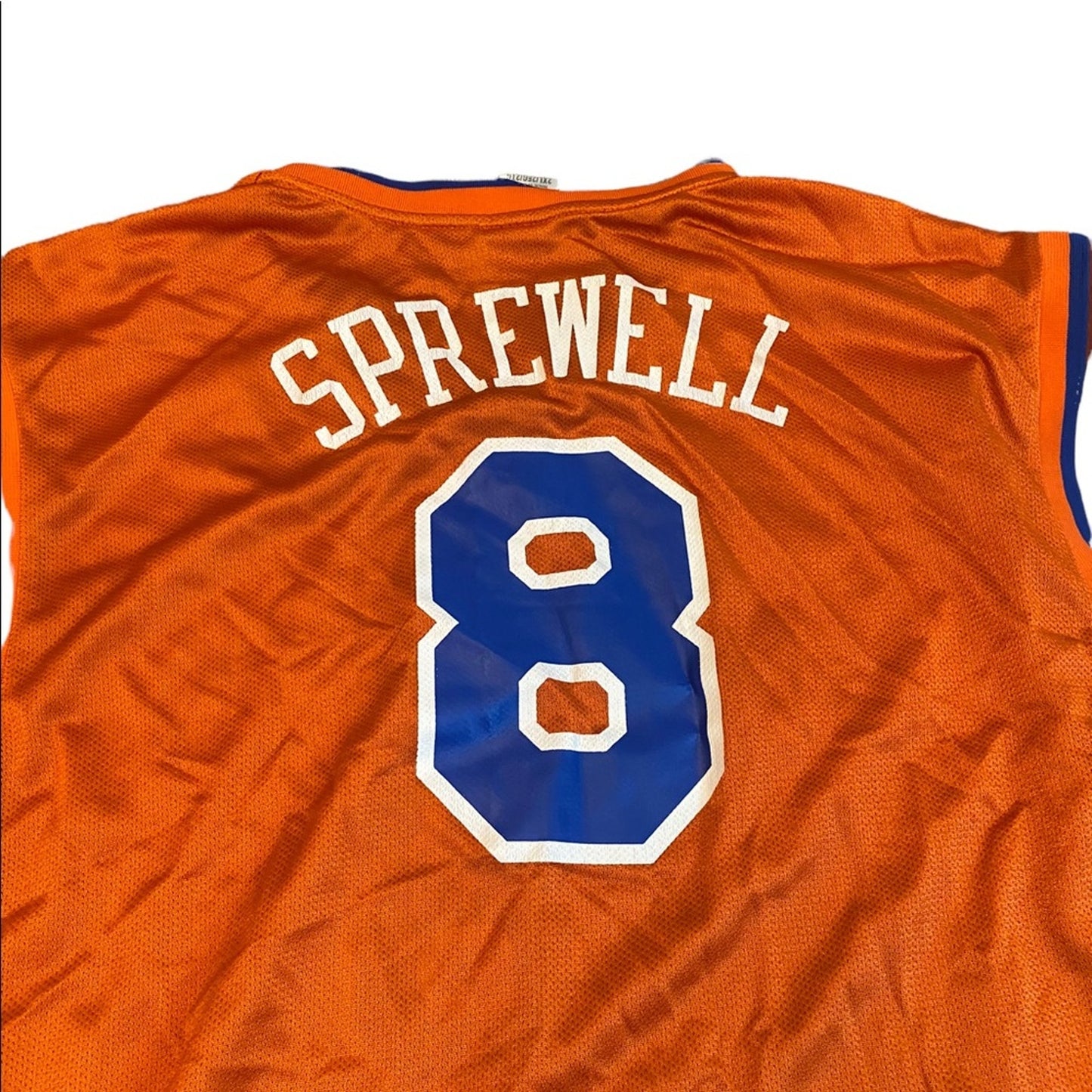 90s Reebok Latrell Sprewell Orange New York Knicks jersey size 2XL