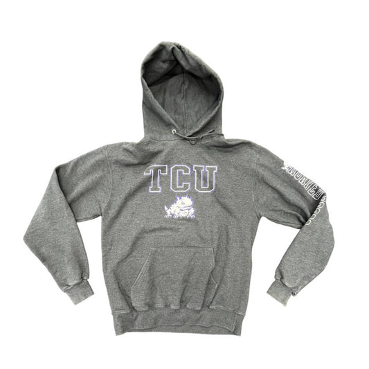 Y2K Texas Christian University TCU Sz Medium pullover hoodie sweatshirt