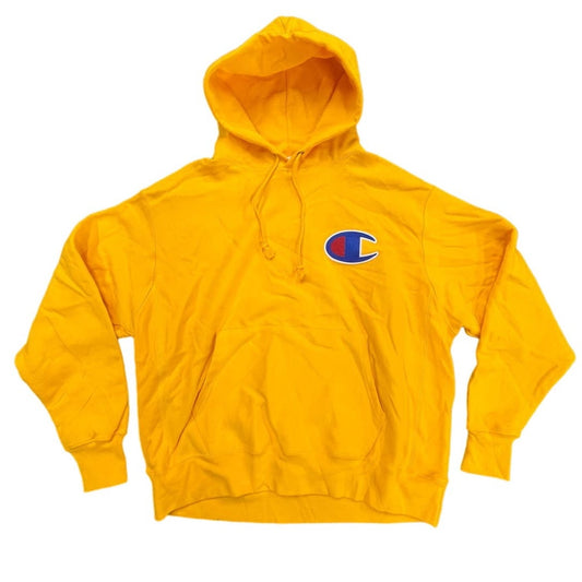 Y2K Yellow Champion Reverse Weave pullover sweatshirt hoodie XL