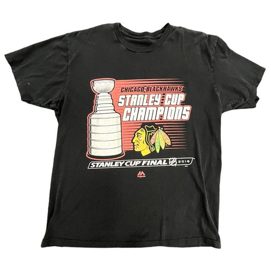 2015 Chicago Blackhawks NHL Majestic Stanley Cup Finals T-Shirt M