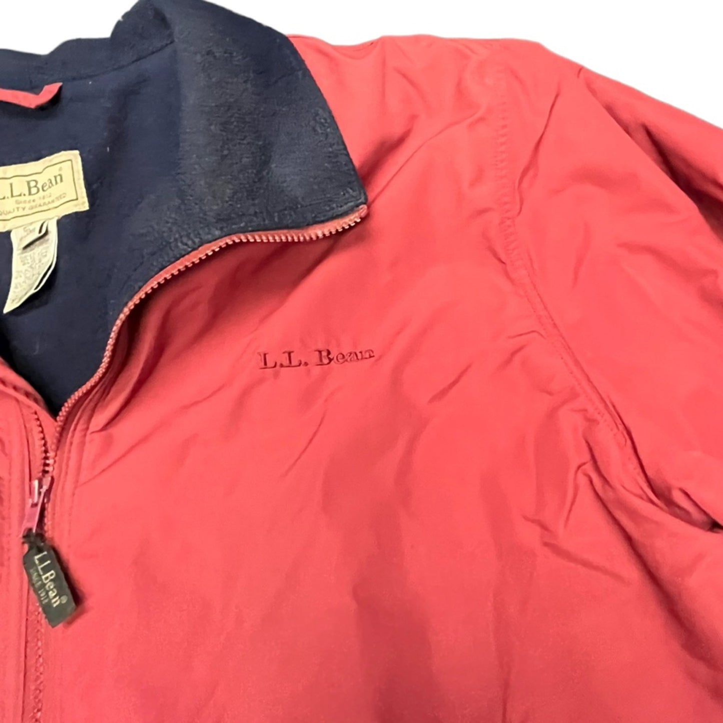 90s LL Bean Sherpa Lined Barn Chore Coat Jacket Sz XXL - Tall Red Hunt