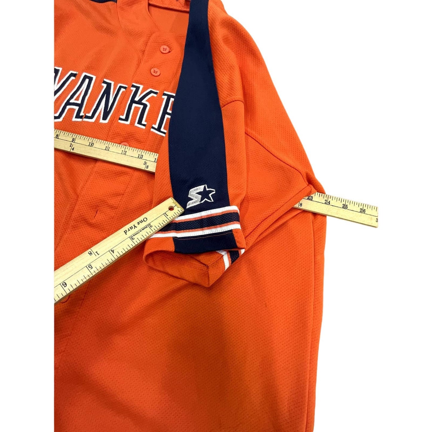 90s New York Yankees Orange STARTER Jersey SX 2XL Unisex Button Up MLB