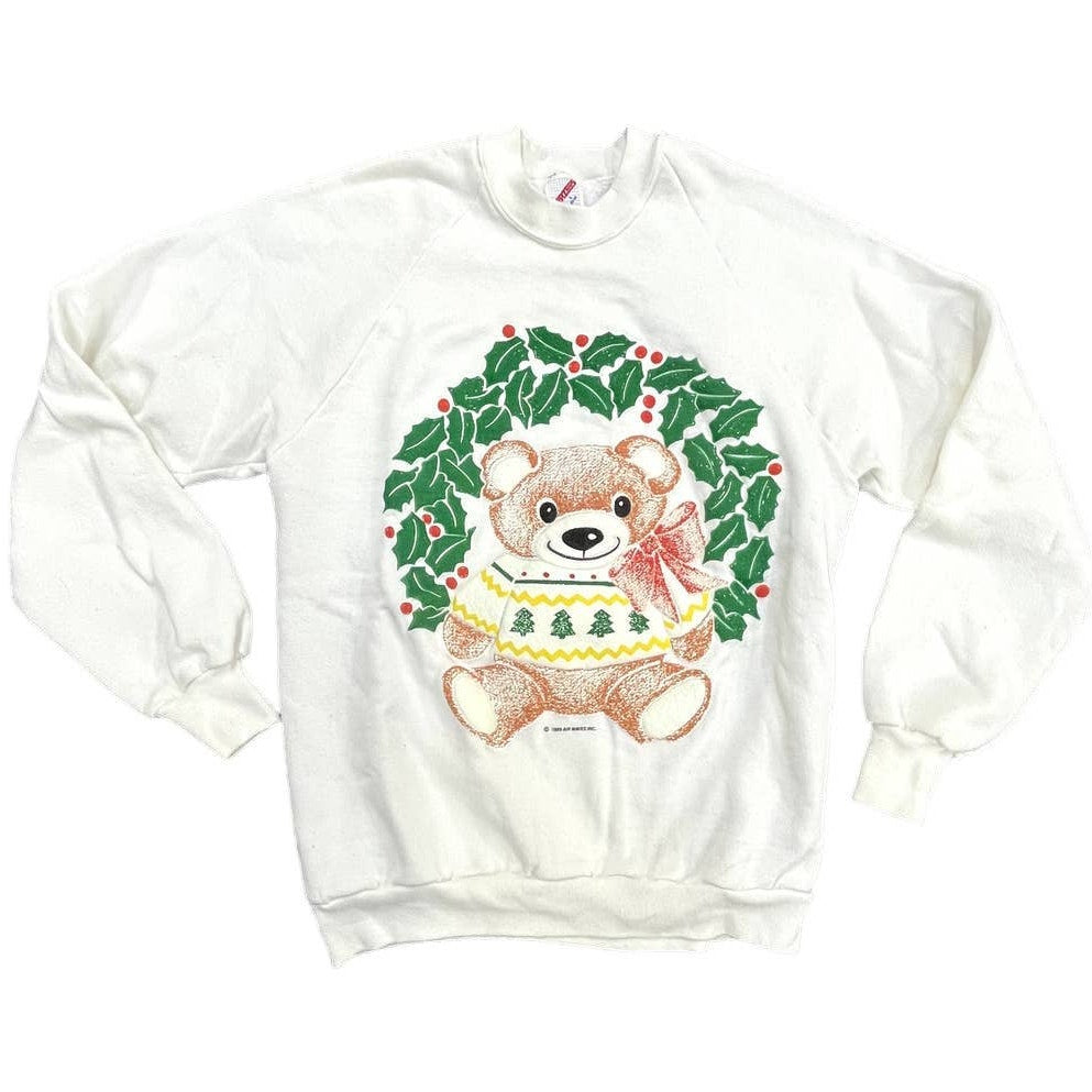 Vintage 1989 Single Stitch Christmas/Holiday Teddy Bear Sweatshirt  L