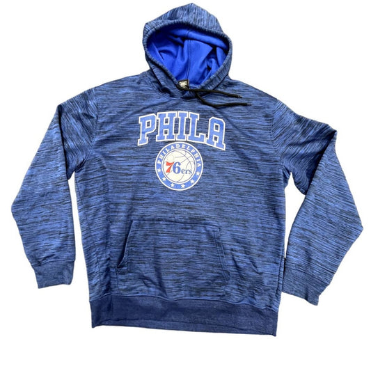 NBA Y2K Philadelphia 76ers Blue Camo Style Hoodie Sweatshirt Sz 2XL